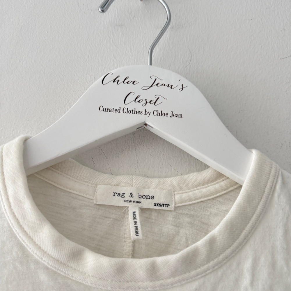 RAG & BONE Mini Script Rib Tee XXS - Picture 4 of 5